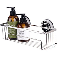Xuping shop Mensola di immagazzinaggio dell'acciaio inossidabile per il bagno, ventosa non perforata d'argento quadrato del bagno del bagno scaffale di stoccaggio del canestro, scaffali della parete d