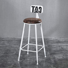SHIJING Sgabelli Cucina Moderni Sgabello da Bar Industriale Vintage | Sgabello Alto da Bar da Colazione retrò | con Gambe e Schienale in Metallo della Staffa | per bancone/caffetteria/Cucina/Pub