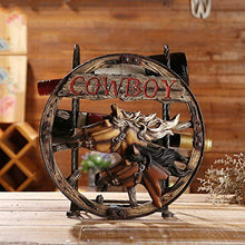 Elegante Semplicità Europa Creativo Testa Di Cavallo Vino Portabottiglie 2 Griglia Retro Vecchi Mestieri Armadietto Del Vino Fatto a Mano Casa Desktop Veranda Partizione Decorazioni Ornamenti Bronzo