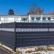 Kinlo - Pellicola frangivista per recinzione, 35 m x 19 cm, in PVC, protezione antivento 450 g/m², colore nero, con 20 clip di fissaggio