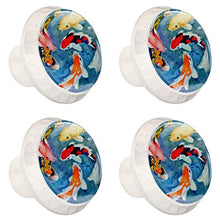 Acquerello koi nuoto 4 PCS Pomelli per Porta, Pomolo per Mobile, Pomelli per Mobili con Viti, Maniglia per Armadietto, Pomelli per Porta, Pomelli per Cassetti per Porta, Armadio, Cassetto e Credenza