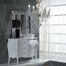 Bagno Italia Mobile Comò 100x42x85h bombato 3 cassetti colore bianco opaco o argento o oro I