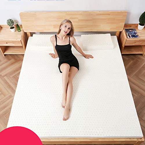 Nileco Lattice Naturale Coprimaterasso, Traspirabilità Materasso Futon per La Casa,dormitorio Studentesco Morbido Coprimaterasso Trapuntato Pieghevole Materasso-Bianca 150x190cm(59x74inch)