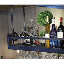 Soffitto Semplice e Creativo Portabottiglie Semplice e Creativo Portabottiglie da Appendere in Ferro Metallico Portabottiglie da Vino Portabicchieri Altezza Regolabile, PZW, B, 60 * 35cm