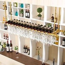 FAFZ Portavini Portabottiglie da Vino Rosso in Metallo A Soffitto, Portabicchieri da Vino Sospeso, Altezza E Distanza Regolabili, Portabottiglie da Bar Ristorante (Size : 80cm)