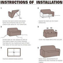 VanderHOME Copridivano Elasticizzato Serie di Fiori e Foglie 3 posti Fodera per Divano, Magnolia-R