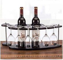 Scaffale Legno Porta Vino Cremagliera Del Vino Creativa Porta Bottiglie E Vetro - Decorazioni Per La Casa, Può Contenere 2 Bottiglie Di Vino Rosso E 6 Bicchieri