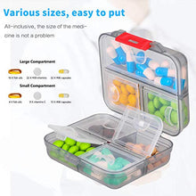 Portapillole portatile, organizer per pillole da viaggio quotidiano, a prova di umidità, piccola scatola per pillole per borsa o tasca (2 pezzi)