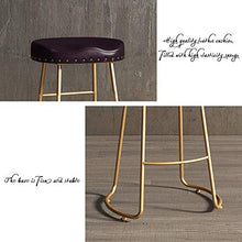 yunyu Sedia Ufficio,Sgabello da Bar Alto Marrone Dorato, (Altezza Seduta 75 cm, 30 Pollici), Cuscino in Pelle Artificiale con Struttura in Ferro per ristoranti, Bar, caffè, banco Reception