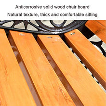 outdoor furniture Panchina da Esterno in Ferro battuto, Panca da Giardino con Schienale e braccioli, Seduta da Esterno a 3 posti in Legno massello anticorrosivo, Adatta a parchi e verande
