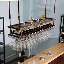 FWZJ Wine Lovers/Wine Racks Rustic Ceiling Wine Racks Adjustable Height/Wall Mounted Hanging Stemware Holder/Retro Glass Wine Bottle Holder/Wall Mounted Wine Bottle Rack/Hanging Wi