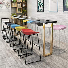 GYPPG Sgabelli Bar Seggiolone Moderno Poggiapiedi Sgabelli Bar Sgabello Alto in Ferro Moderno Sedile in plastica PP per Cucina Sedia Pranzo Ufficio Aziendale Ristorante, Gambe in Metallo