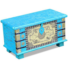 XINGLIEU Baule portaoggetti Blu, Baule portaoggetti in Legno, Tavolo supplementare, 80 x 40 x 45 cm