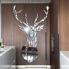 ESGT Adesivi da Parete 3D A Specchio Cervo Wall Stickers Acrilico Camera da Letto Soggiorno Moderno Removibili Staccabile Pannelli Auto-Adesivo DIY Adesivi Murali Decorazione Murale