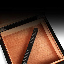 VIY Cigar Humidor, Humidor Cigar Box, Storage Case A Mano Cedar Cigar, Rivestito in Pelle Reale, Legno di Cedro Portatile, Contiene 8 Sigari (Nero)