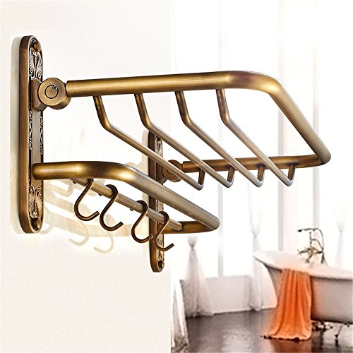 KaO0YaN Portasciugamani in Rame Portasciugamani Pieghevole Antico Portasciugamani Ciondolo Bagno Europeo Scaffale Bagno Asciugamano Appeso