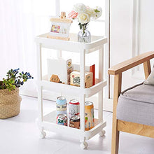 &ripiano di stoccaggio Scaffalature multifunzione Creative Home Living Room Cucina a 3 strati Mobile con ruote Rack Bianco Scaffale di finitura