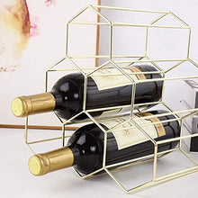 LHQ-HQ Wine Rack, 6 Bottiglie Metallo Wine Rack, controsoffitto Free-Supporto del banco di stoccaggio del Vino, del risparmiatore dello Spazio Protector for Red & Vini Bianchi - Gold