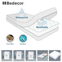 Bedecor Cotone Fodera coprimaterasso Impermeabile con Cerniera,Anti-allergia, Anti-acaro, Antibatterico (160x200+20cm)