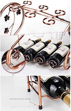 JXXDQ Wine Rack Vino del Metallo del Supporto della Cremagliera di Vetro di Vino Calici Calici Rack, Contenere Fino A 4 Bottiglie di Vino E 6 Tazze (Color : A-42x23.5x39cm)