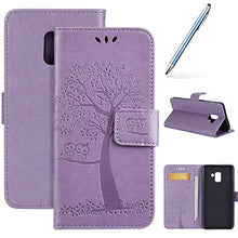 Robinsoni Custodia Compatibile con Samsung Galaxy A8 2018 Cover Folio a Fogli Mobili Cover Libro Pelle PU Case Taccuino Cover Portafoglio Custodia Libretto Retro Flip Caso Albero in Rilievo Cover