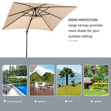 Outsunny Ombrellone da Giardino 268x268x250cm a Braccio Girevole a 360° e Inclinabile su 5 Livelli, Colore Khaki
