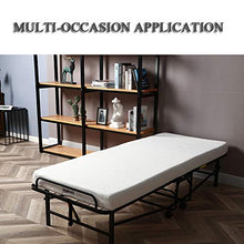 XJAXY Letto di Metallo Pieghevole con Materasso, Aggiuntivo Extra Letto per Gli Ospiti con Memory Foam Materasso E Portatile Telaio in Metallo su Ruote - Facile Bagagli - Risparmio di Spazio