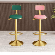 Sgabelli da bar Girevole, Sedia da Pranzo per Colazione Alzata A Gas Regolabile in Altezza Cuscino in Velluto Poggiapiedi E Base per Isola Cucina Bancone Soggiorno(Color:Verde)