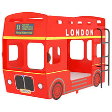 BIGTO - Struttura letto a castello in MDF per letto autobus, per camera da letto, colore: rosso, 90 x 200 cm