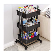LYM &ripiano di stoccaggio Mensole da Cucina, Carrello a Mano Multifunzione può spostare Soggiorno con portaoggetti a Ruote -3 Piani Scaffale di Finitura (Color : 1#)