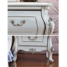 H-CAR Comodino Bianco con Armadio a 2 cassetti Comodino in Legno Contenitore con Gambe in Legno per Soggiorno, Camera da Letto, corridoio