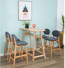 LWW Sgabelli, Set di 2 Dining Chair in legno Sgabello Vintage Rustic Kitchen Bar Sgabelli poggiapiedi cuscino del sedile del contatore Sgabello lino moderna con schienale alto,Beige,SeatHeight65cm