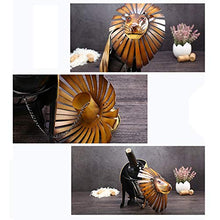 QqHAO Arredamento per la casa, Leone leopardwine Rack Metallo Ferro battuto Ornamenti Artigianato e Regali, per Soggiorno, Sala da Pranzo, Studio, corridoio,A