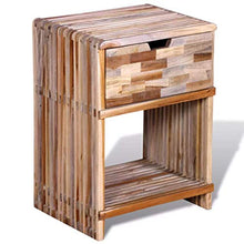 Xingshuoonline Comodino con cassetto in Legno di Teak Riciclato comodini con Un cassetto E Un Ripiano