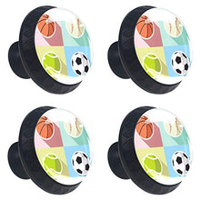 Set di 4 maniglie rotonde per armadio da cucina, credenza, cassettiera, cassettiera, con viti, per cucina, comò, armadietto, bagno, armadio, pallacanestro