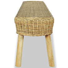 Festnight Panca/Panchina Ovale in Rattan Naturale e Legno Massello di Teak 110x35x45 cm/160x35x45 cm da Ingresso/Corridoio/Salotto/Soggiorno/Camera/Giardino/Patio/Balcone