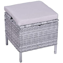 Set Salotto da Giardino in Rattan 2 Divani Angolari Tavolino 2 Sgabelli Miozzi Grigio