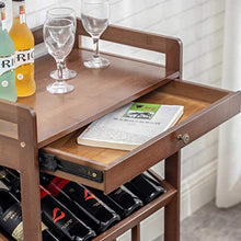 Summerone Bamboo Wine Rack Cabinet con cassetto e Ruote, Piano Vino Scaffale Scaffale, freestanding cremagliera di Esposizione for la Cucina, dispensa, Cantina