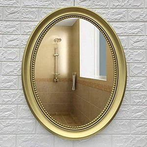 AJH Specchi da Bagno Specchio da Parete Specchio per Trucco da Trucco Specchio da Bagno a Parete Specchio da Bagno Ovale con Cornice in ABS Specchio Decorativo impermeabi