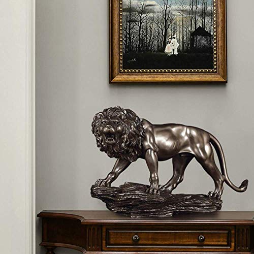 HYY-YY Re europeo maschio, leone di alta qualità, decorazione per la casa, soggiorno, armadietto del vino, decorazione per ingresso, 65 x 20 x 36 cm