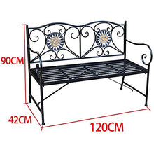 GaoF Panchina da Giardino per terrazza Panchina per Il Tempo Libero da Esterno, panchina da Giardino in ghisa Resistente alle intemperie e antiruggine, panchina Decorativa a 2 posti con Schienale e