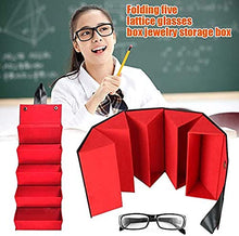 Leather Multiple Glasses Storage Case - Sunglasses Organizer with 5 Slots,Travel Foldable Eyeglasses Store Holder Box,Eyewear Display Containers for Women Men