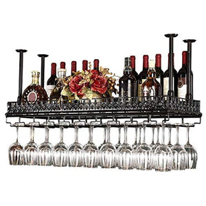 Portabicchieri di vino Portabicchieri in metallo Scaffale per il soffitto di metallo, cinghiale in bronzo nero Gardware per calici in vetro, supporto per vino appeso Holder Bar Decorazione Decorazione