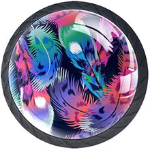 Piume Di Uccelli Colorate Pomelli per Porta Set di 4 Pomelli per Mobili Manopole per Cassetti Cucina Armadio Vetro