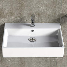 Aqua Bagno SOLO lavabo in ceramica, 60 cm, Bianco, a incastro, rettangolare, per bagno degli ospiti, montaggio a parete