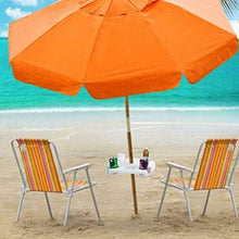 Majome Vassoio Tavolo ombrellone, Vassoio da Tavolo per ombrellone da Spiaggia con 4 portabicchieri, 4 Scomparti per Snack per Spiaggia, Patio, Giardino, Piscina -17 Pollici, Bianco