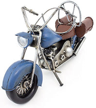 BRUBAKER Portabottiglie per Vino - Motocicletta Blu - Decorazione in Metallo - Portabottiglie con Biglietto d'Auguri - Regalo del Vino