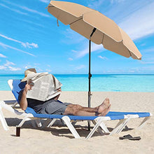 SONGMICS Ombrellone da Spiaggia Ø 1,6 m, Ombrellone da Giardino con Protezione UPF 50+, Inclinabile, Portatile e Antivento, Stecche in Fibra di Vetro, Borsa da Trasporto, Tortora GPU60BR