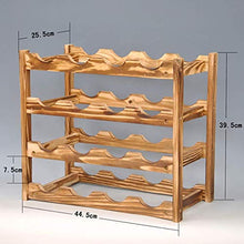 PZW Portabottiglie in Legno Semplice e Creativo Portabottiglie Ripiano per Vino 16 Bottiglie Free StandingA