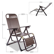 DHHZRKJ Sedia a Sdraio per Patio, Sedia reclinabile Pieghevole con/poggiapiedi Regolabile e Cuscino, Sedia da Giardino in Rattan per Campeggio all'aperto a Bordo Piscina